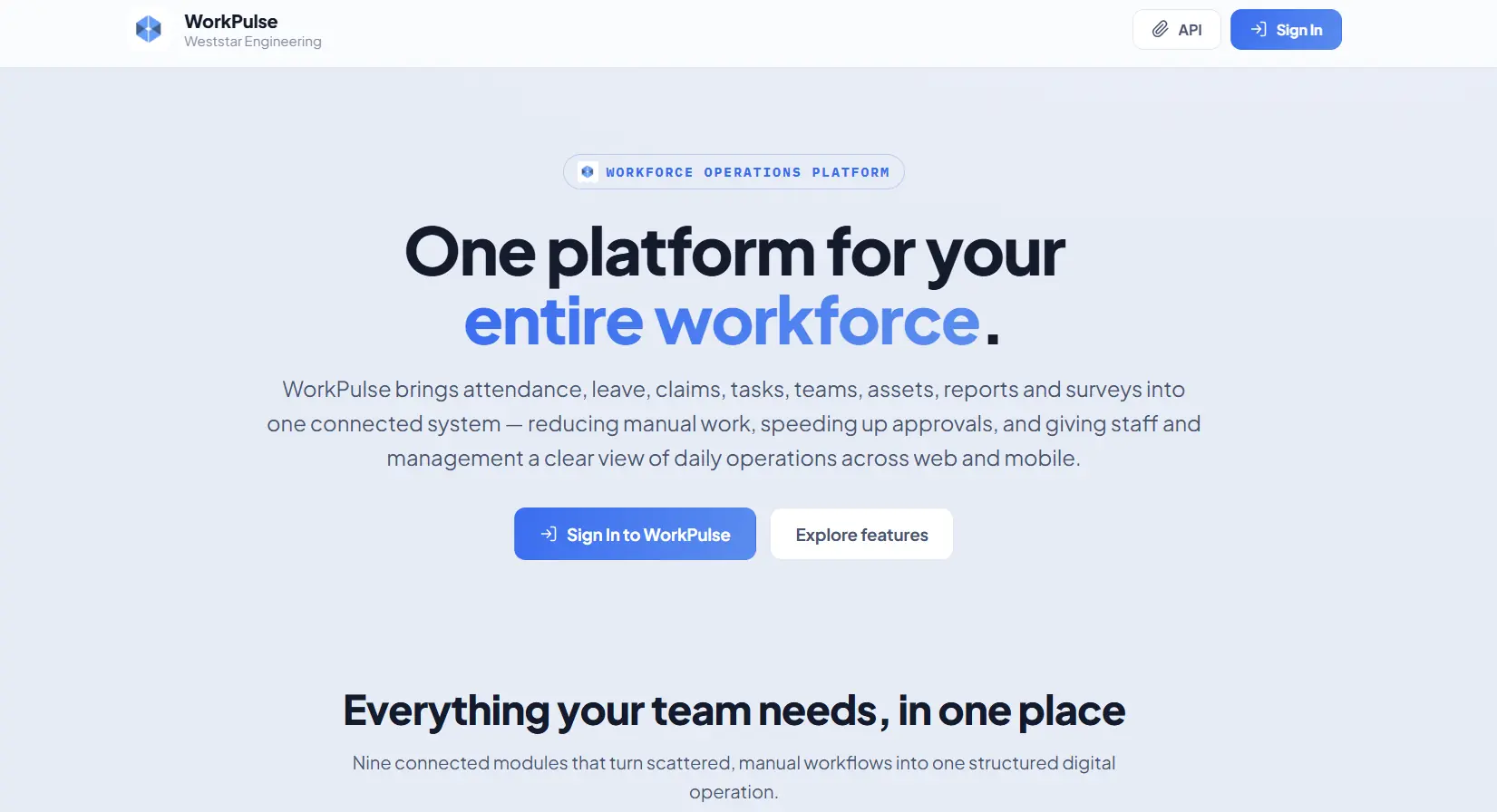 WorkPulse — workforce platform